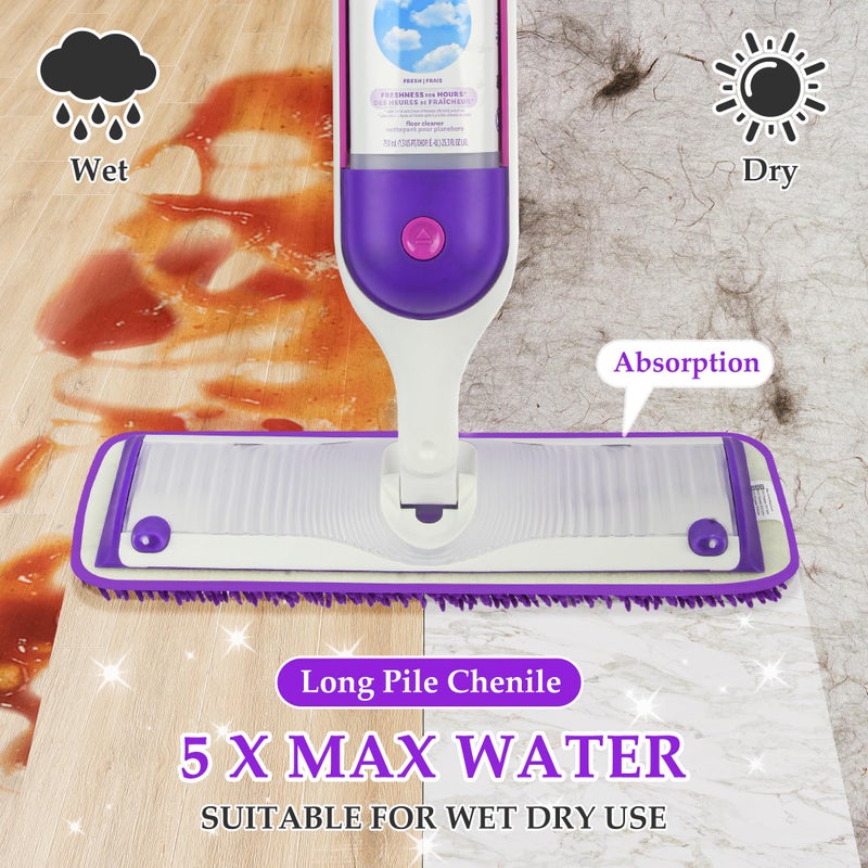 PAPCLEAN Microfiber Mop Pads for Swiffer PowerMop: Papclean Wet Dry Mopping Pads Refill Floor Cleaner - 6 Pcs Reusable Cloths for 13"" -15"" Power Mop Wood Multi-Surface Floor Cleaning - Image 3